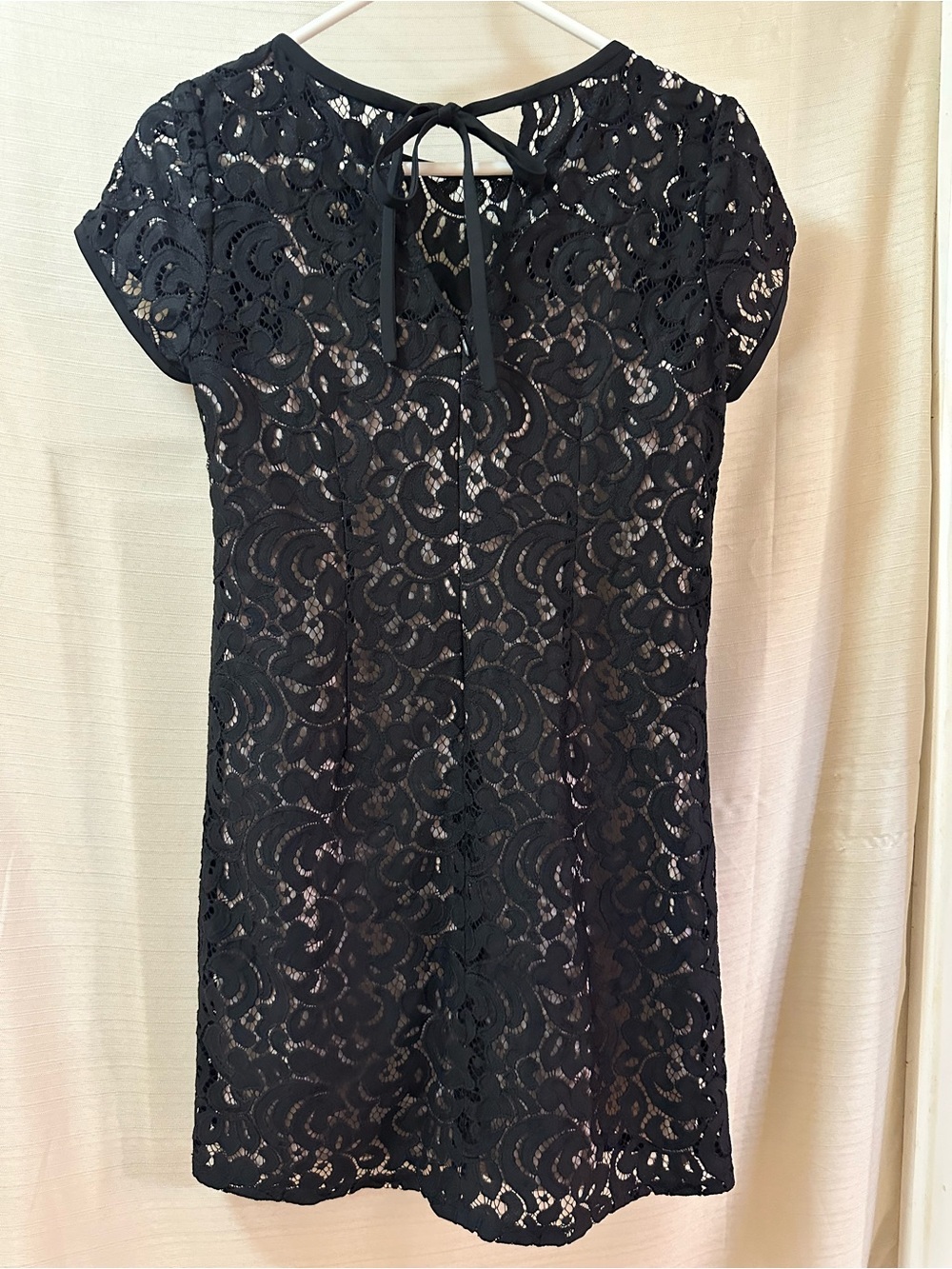 LOFT Black Lace Sheath Dress Petite 0P Fully Lined Cocktail Dress NWT - Picture 5 of 10
